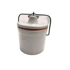 Crock Preserving Jar 6” Tall 4” Wide Stoneware #X10